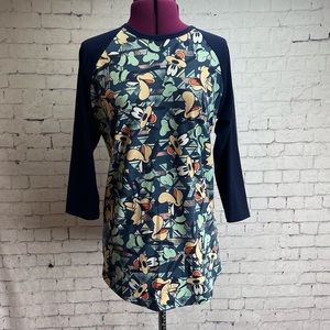LulaRoe Randy size small 3/4 sleeve raglan Tshirt Disney goofy print